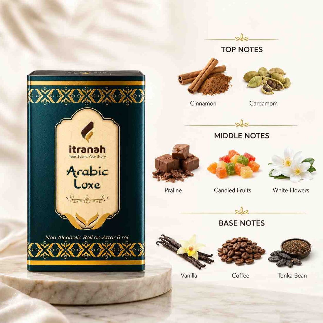 Itranah Arabic Luxe Attar Inspired by Khamrah Qahva