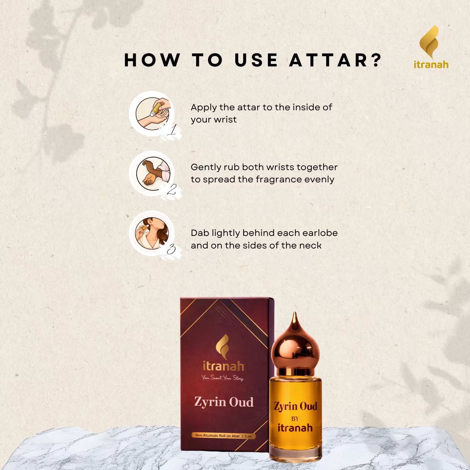 Itranah Zyrin Oud Luxury Attar Perfume