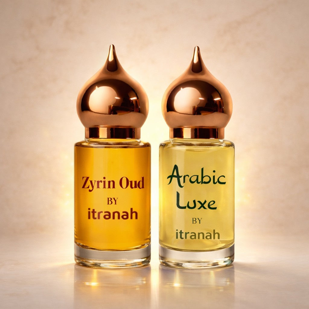 Itranah 2 Pcs Attar Set Zyrin Oud And Arabic Luxe 6 Ml Each with 5 Free Testers